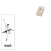 Moderne trendy ballerina ballet dans gepersonalise 	rubberstempel (Gestempeld)