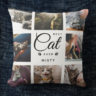 Moderne Trendy Best Cat Ever Pet Paw Photo Collage Kussen