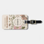 Moderne Trendy Bloemen Botanische Bloemige Monogra Bagagelabel (Voorkant horizontaal)