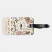 Moderne Trendy Bloemen Botanische Bloemige Monogra Bagagelabel (Achterkant horizontaal)
