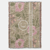 Moderne Trendy Bloemen Botanische Bloemige Monogra Deken (Voorkant Verticaal)