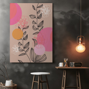 Moderne trendy bloemrijke artistieke wandkunstpost poster