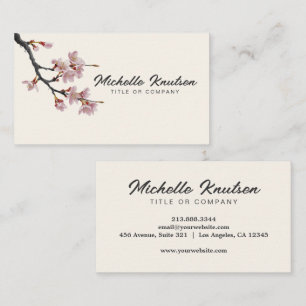 Moderne Trendy Cherry Blossom Tree Branch Visitekaartje
