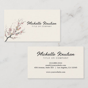 Moderne Trendy Cherry Blossom Tree Branch Visitekaartje