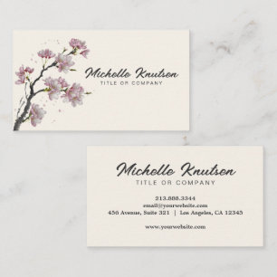 Moderne Trendy Cherry Blossom Tree Branch Visitekaartje