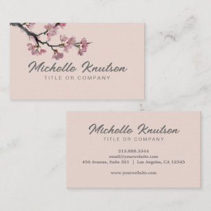 Moderne Trendy Cherry Blossom Tree Branch Visitekaartje