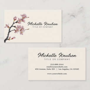 Moderne Trendy Cherry Blossom Tree Branch Visitekaartje