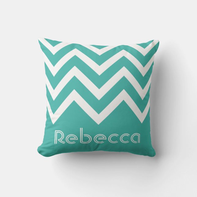 Moderne trendy Chevron gepersonaliseerd Kussen (Voorkant)