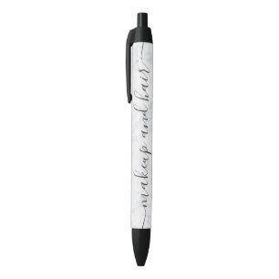 Moderne trendy chic white marble ombre mamake make zwarte inkt pen