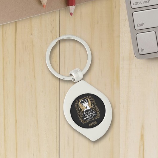 Moderne Trendy Custom Typography Quote Zwart Sleutelhanger