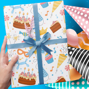 Moderne trendy cute verjaardagspatroon kinderen cadeaupapier