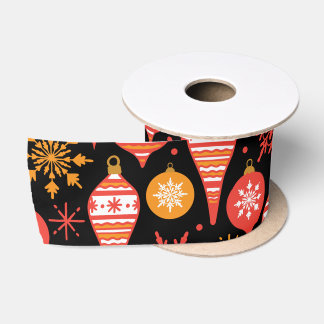 Moderne trendy cute vintage kerstpatroon lint