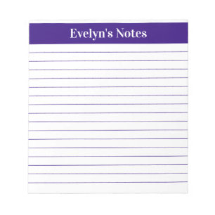 Moderne Trendy Elegant Paars Script Large Print Notitieblok
