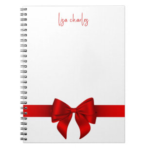 Moderne Trendy Elegante Rode Strik Meisjesachtig Notitieboek