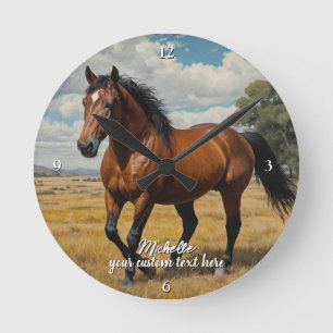 Moderne trendy gepersonaliseerde foto paardenliefh ronde klok