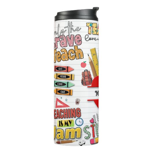 Moderne trendy gepersonaliseerde leraar thermosbeker (Gedraaid links)