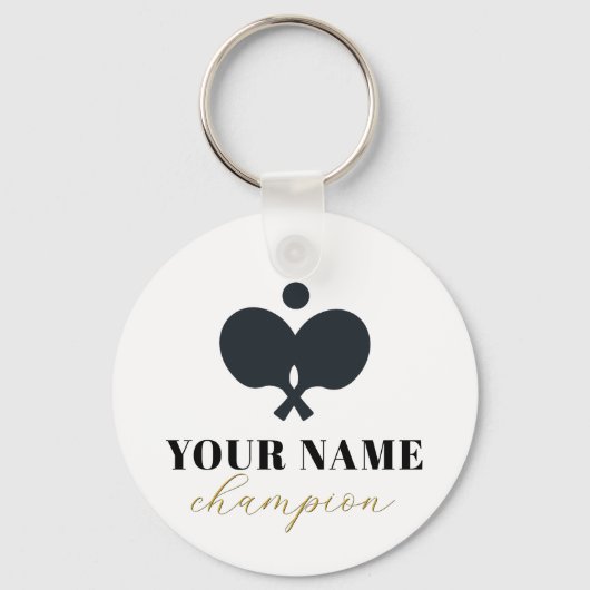 Moderne trendy gepersonaliseerde naam Ping Pong Ba Sleutelhanger (Voorkant)