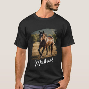 Moderne Trendy Gepersonaliseerde Paard Foto en Tek T-shirt