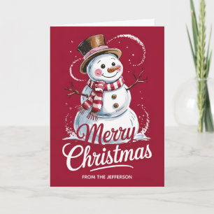 Moderne Trendy Gepersonaliseerde Prettig Kerstman Feestdagen Kaart