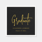 Moderne Trendy Gold Script Graduation Party Custom Servet (Voorkant)