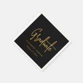 Moderne Trendy Gold Script Graduation Party Custom Servet (Hoek)