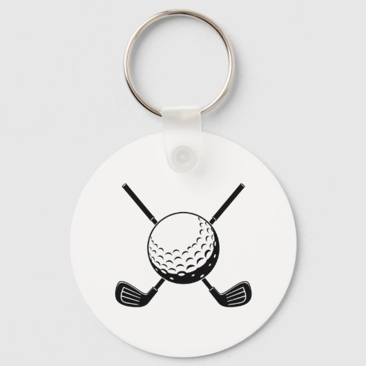 Moderne Trendy Golf stick bal Golfer Golfen Sleutelhanger (Voorkant)