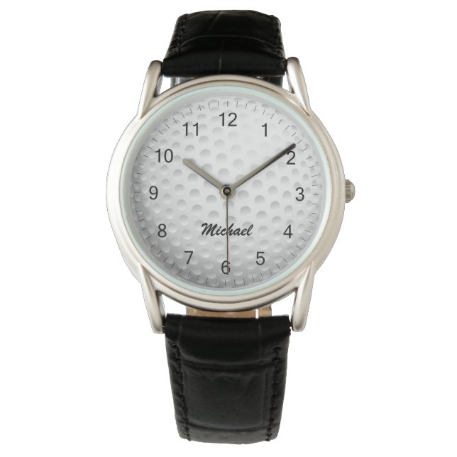 Moderne Trendy golfbal Golfer Golfen Horloge (Voorkant)
