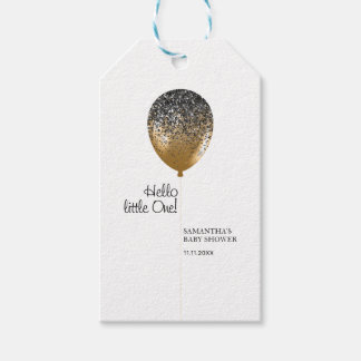 Moderne trendy gouden ballonnen voor babyfeestje cadeaulabel