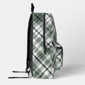 Moderne Trendy Green Check Plaid Monogram Initiale Bedrukte Rugzak (Links)