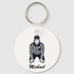 Moderne trendy ijshockeyscheidsrechter gepersonali sleutelhanger