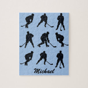 Moderne trendy ijshockeyspeler Gepersonaliseerde n Legpuzzel