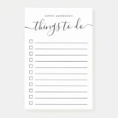 Moderne trendy kalligrafie script dingen om te doe post-it® notes (Voorkant)