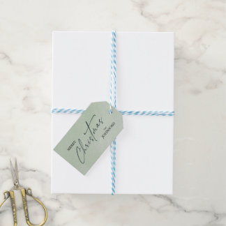 Moderne trendy kerst | Elegant groen Cadeaulabel