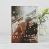 Moderne trendy kerst Kaart voor koppels (Staand voorkant)