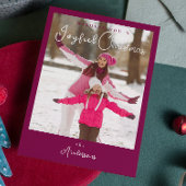 Moderne Trendy Kerstfoto Feestdagenkaart