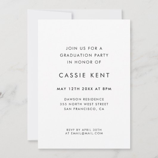 Moderne trendy klasse van 2025 Foto afstuderen Aankondiging (Achterkant)