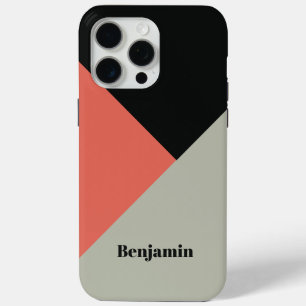 Moderne Trendy Kleurblokken Gepersonaliseerde Naam iPhone 15 Pro Max Hoesje