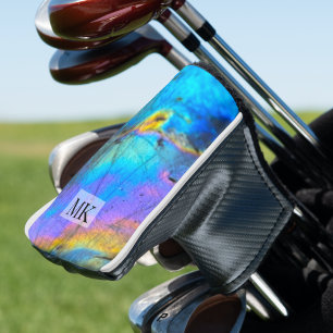 Moderne trendy kleurrijke marmeren Initiaal monogr Golfheadcover