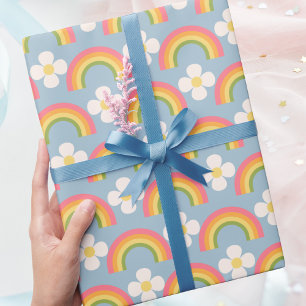 Moderne trendy kleurrijke regenboog Happy Birthday Cadeaupapier