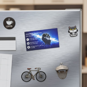 Moderne Trendy Koel Bliksem Elektricien Zakelijk Magnetisch Visitekaartje