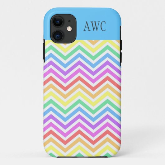 Moderne, trendy, koele regenboogchevron Case-Mate iPhone case (Achterkant)