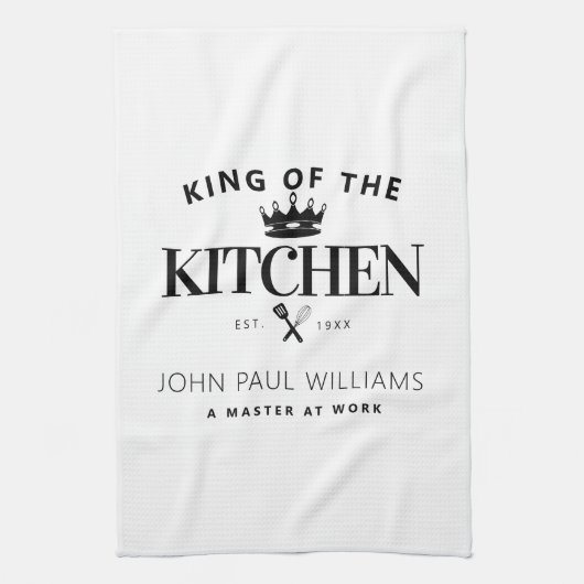 Moderne trendy koning van de keukenkroon voor mann theedoek (Verticaal)