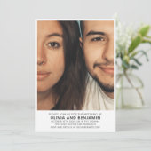 Moderne Trendy Krachtige Typografie Foto Bruiloft Kaart (Staand voorkant)