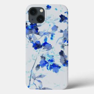 Moderne, trendy kunst van het bloempatroon iPhone 13 hoesje