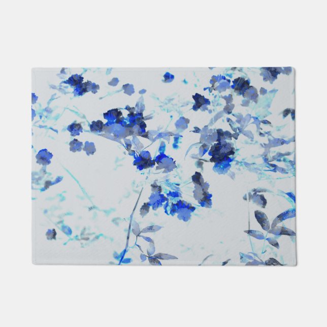 Moderne, trendy kunst van het bloempatroon deurmat (Voorkant)