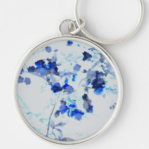Moderne, trendy kunst van het bloempatroon sleutelhanger