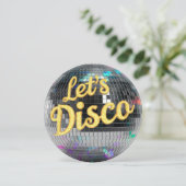 Moderne Trendy Let's Disco Ball Verjaardagsfeestje Kaart (Staand voorkant)