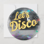 Moderne Trendy Let's Disco Ball Verjaardagsfeestje Kaart (Voorkant)
