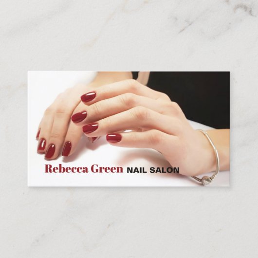 Moderne Trendy Manicurist Nail Artist Nail Salon Visitekaartje (Voorkant)