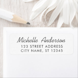 Moderne Trendy Minimal Script Retouradres Etiket